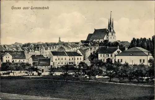 Ak Lommatzsch Sachsen, Gesamtansicht, Kirche