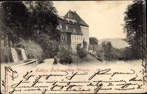 Ak Siebeneichen Meißen in Sachsen, Schloss Siebeneichen, Westseite