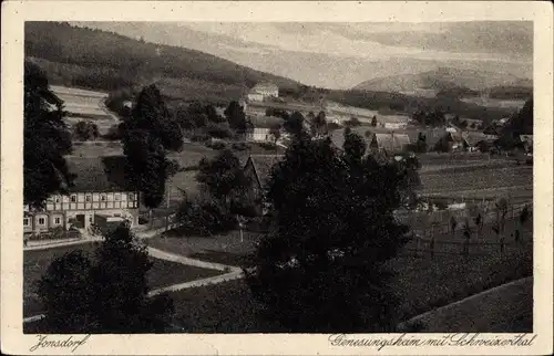 Ak Jonsdorf Zittauer Gebirge, Genesungsheim mit Schweizerthal