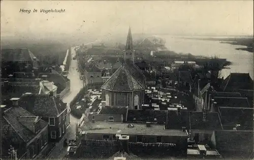 Ak Heeg Friesland Niederlande, Vogelvlucht