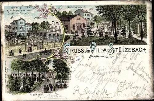 Litho Nordhausen am Harz, Villa Stülzebach, Restaurant, Gesellschaftshaus, Garten