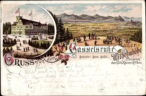 Litho Bonn, Casselsruhe, Kasselsruhe, Kaiser Wilhelm Höhe, Aussicht
