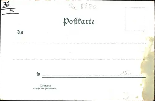 Litho Großenhain in Sachsen, Poststraße, Rathaus, Postgebäude, Bahnhofstraße, Stadthauptkirche