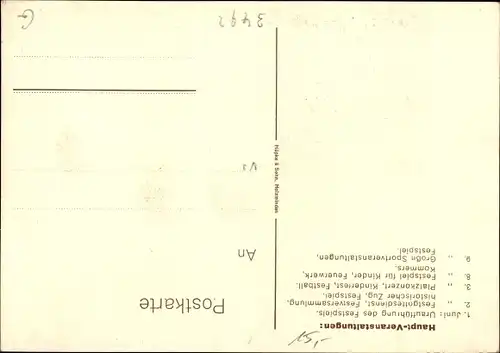 Künstler Ak Brakel im Nethegau Westfalen, 1100 Jahrfeier 1929, Schloss Hinnenburg