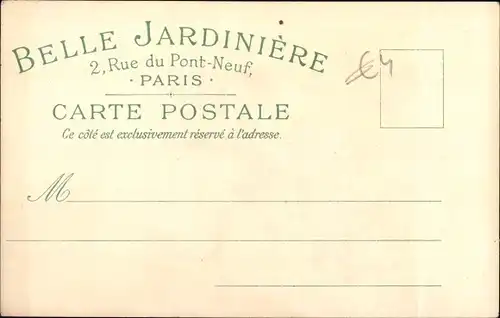 Litho Paris, Belle Jardiniere, 2, Rue du Pont Neuf, Liebespaar, Spaziergang