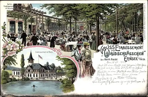 Litho Ernsee Gera in Thüringen, Etablissement Waldschlösschen