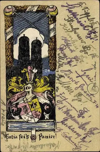 Studentika Ak München Bayern, Gotia sei's Panier, Frauenkirche