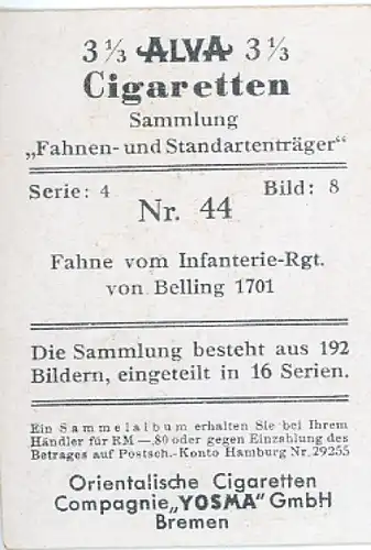 Sammelbild Fahnen- und Standartenträger Nr. 44 Fahne Inf.-Rgt. von Belling 1701