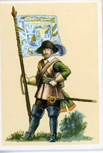 Sammelbild Fahnen- und Standartenträger Nr. 41 Cornetfähnlein aus der Zeit d. 30-jähr. Krieges