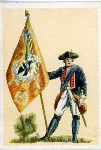Sammelbild Fahnen- und Standartenträger Nr. 87 Fahne vom preuß. Inf.-Rgt. Nr. 1 von Winterfeld 1756