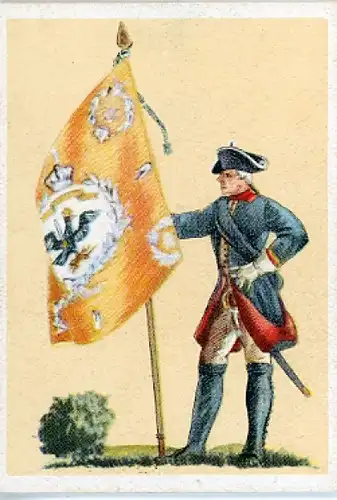 Sammelbild Fahnen- und Standartenträger Nr. 68, Fahne preuß. Inf.-Rgt. Nr.3 von Anhalt 1747