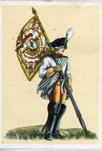 Sammelbild Fahnen- und Standartenträger Nr. 64 Leibstandarte eines bayr. Reiter-Rgts. vor 1743