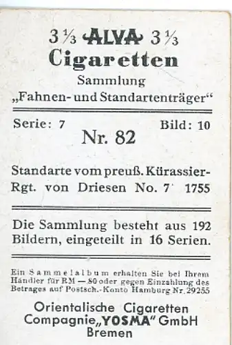 Sammelbild Fahnen- und Standartenträger Nr. 82 Preuß. Kürassier-Rgt. v. Driesen Nr. 7 1755