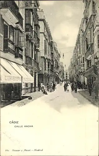 Ak Cádiz Andalusien, Calle Ancha, Cerveceria