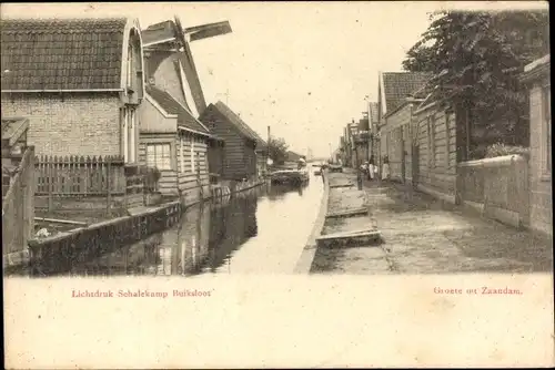 Ak Zaandam Zaanstad Nordholland, Kanal, Windmühle