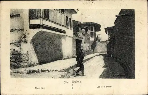 Ak Vodena Griechenland, alte Straße