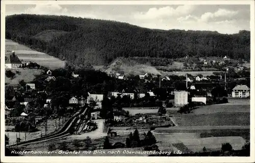 Ak Kupferhammer Grünthal Olbernhau im Erzgebirge Sachsen, Blick nach Oberneuschönberg