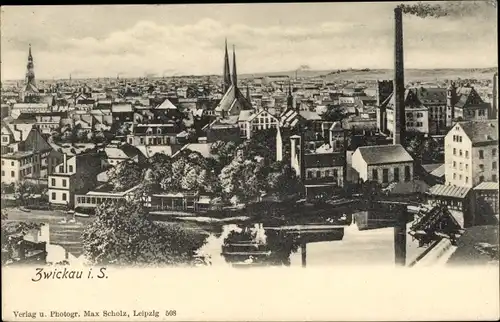 Ak Zwickau in Sachsen, Totalansicht