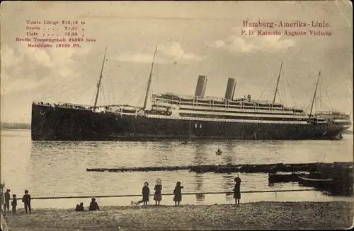 Ak Dampfer Kaiserin Auguste Victoria, HAPAG