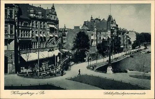 Ak Kaliningrad Königsberg Ostpreußen, Schloßteichpromenade