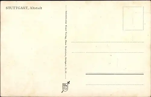 Künstler Ak Stuttgart in Württemberg, Partie in der Altstadt