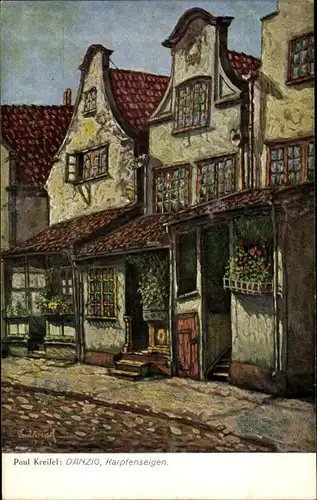 Künstler Ak Kreifel, P., Gdańsk Danzig, Karpfenseigen