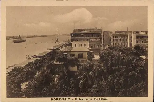 Ak Port Said Ägypten, Entrance of the Canal