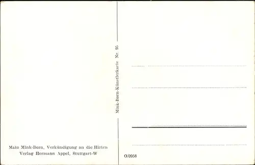 Künstler Ak Mink Born, Mate, Verkündigung an die Hirten