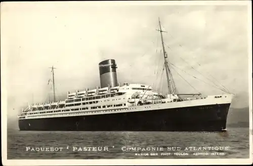 Ak Compagnie de Navigation Sud Atlantique, Paquebot Pasteur, Dampfer