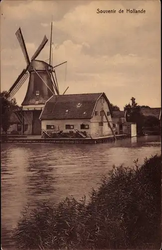 Ak Souvenir de Hollande, Windmühle