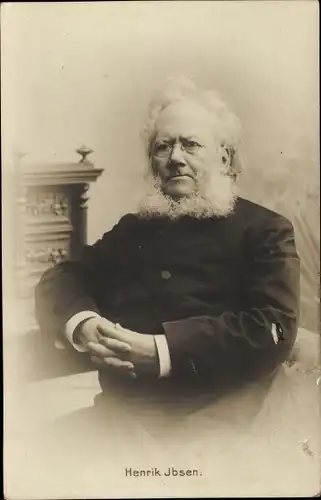 Ak Norwegischer Schriftsteller und Dramatiker Henrik Ibsen, Sitzportrait