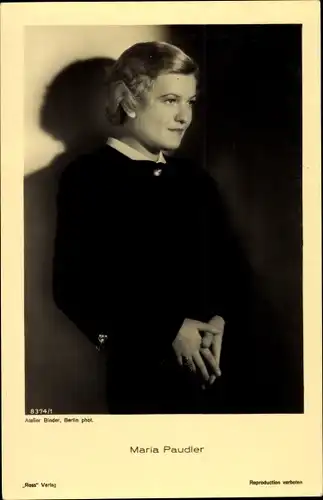 Ak Schauspielerin Maria Paudler, Portrait, Ross Verlag 8374/1