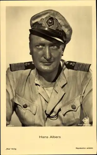 Ak Schauspieler Hans Albers, Portrait in Uniform