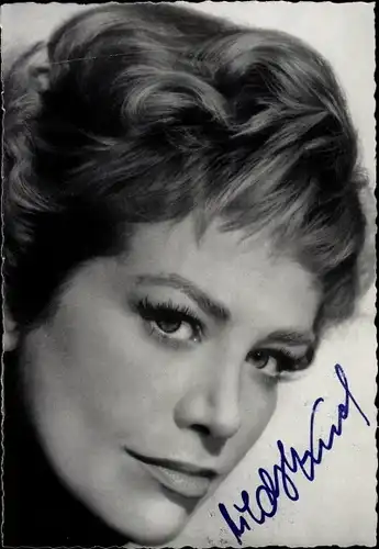 Ak Sängerin und Schauspielerin Hildegard Knef, Portrait, Autogramm