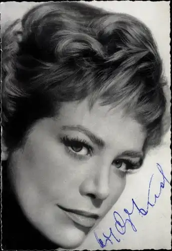 Ak Sängerin und Schauspielerin Hildegard Knef, Portrait, Autogramm