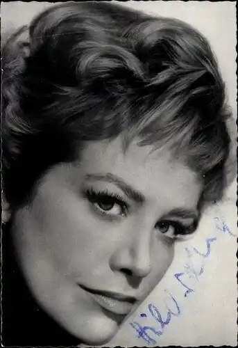 Ak Sängerin und Schauspielerin Hildegard Knef, Portrait, Autogramm