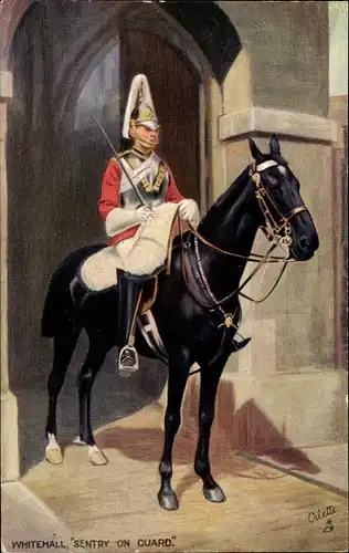 Ak London City, Whitehall, Mounted Sentry on Guard