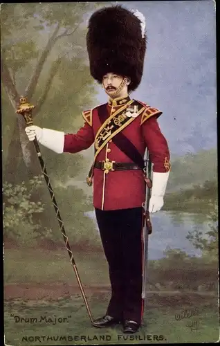 Ak Northumberland Fusiliers, Britischer Soldat in Uniform