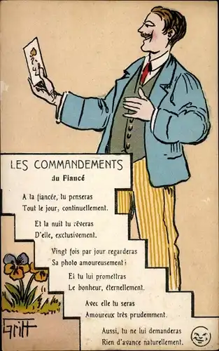 Künstler Ak Griff, Les Commandements du Fiancé, à ta fiancée, tu penseras tout