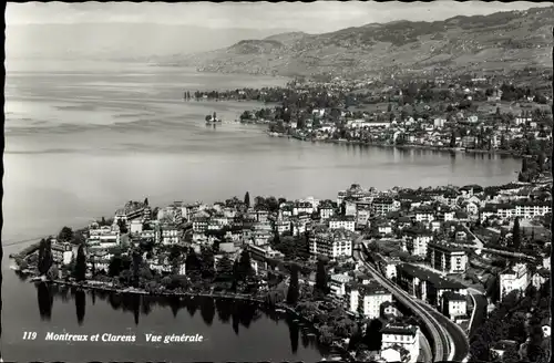 Ak Clarens Montreux Kanton Waadt, Gesamtansicht, Luftbild
