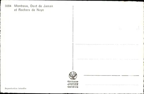 Ak Montreux Kanton Waadt Schweiz, Dent de Jaman et Rochers de Naye