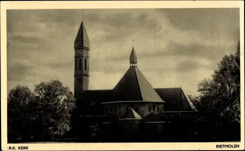 Ak Rietmolen Gelderland, R. K. Kerk