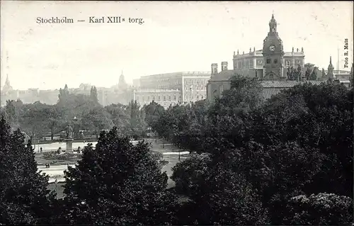 Ak Stockholm Schweden, Karl XIIIs torg.