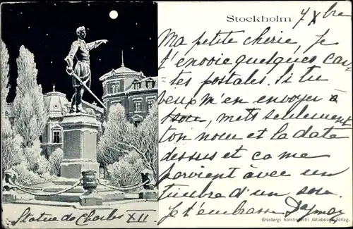 Ak Stockholm Schweden, Denkmal