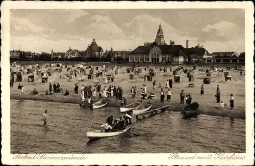 Ak Świnoujście Swinemünde Pommern, Strand, Kurhaus