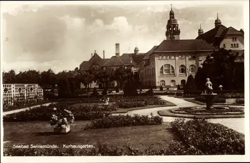 Ak Świnoujście Swinemünde Pommern, Kurhausgarten