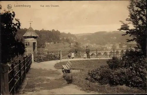 Ak Clausen Luxemburg, Teilansicht