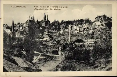 Ak Luxemburg Luxembourg, Ville Haute et Rochers du Bock