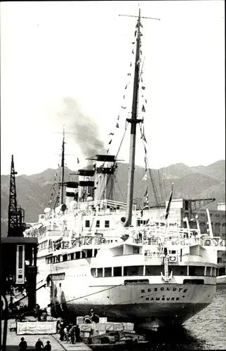 Foto Dampfer Resolute im Hafen, HAPAG