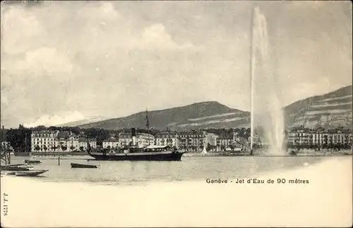 Ak Genève Genf Schweiz, Jet d'Eau de 90 metres